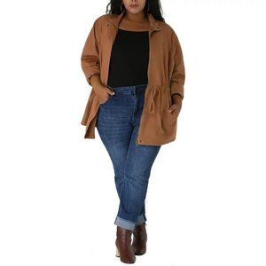 Agnes Orinda Women's‎ Plus Size Jacket Lightweight Anorak Drawstring Utility 3X